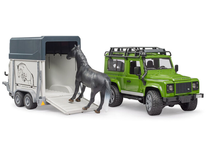 Bruder LAND ROVER s přepravníkem na koně 1:16